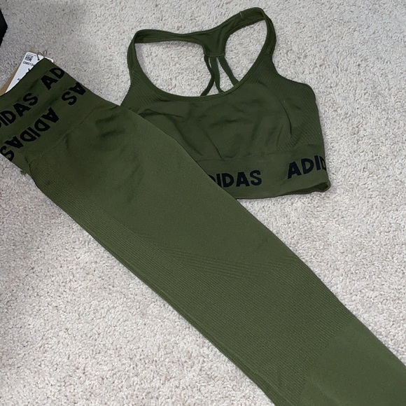 Olive green Adidas work out set - Picture 5 of 5